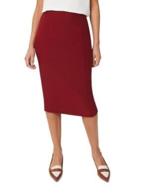 Hobbs London Becky Pencil Skirt Red Women's Size 6 High Rise Career Wear Evening